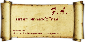 Fister Annamária névjegykártya