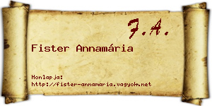 Fister Annamária névjegykártya